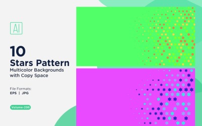 Fundo com padrão de estrelas multicores 298