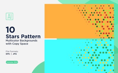 Fundo com padrão de estrelas multicores 300