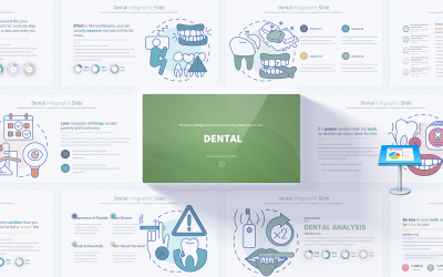 Modello di infografica innovativa per la presentazione di un discorso odontoiatrico