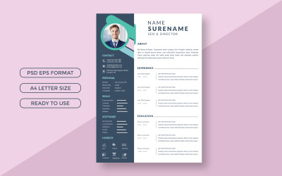 Modello di layout del curriculum moderno