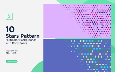 Fundo com padrão de estrelas multicores 356
