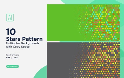 Fundo com padrão de estrelas multicores 387
