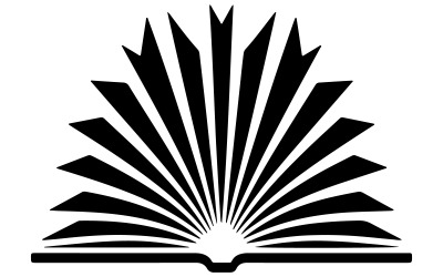 Illustrazione vettoriale della silhouette del libro con sfondo bianco