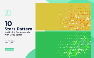 Fundo de Padrão de Estrelas Coloridas 429