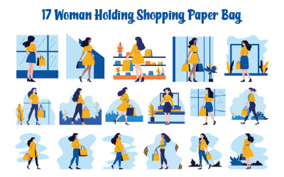 17 Mulher segurando sacola de papel de compras