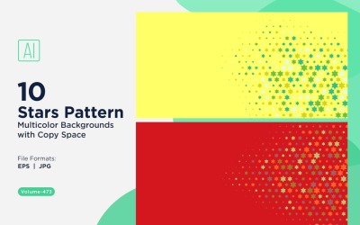 Fundo de Padrão de Estrelas Coloridas 473