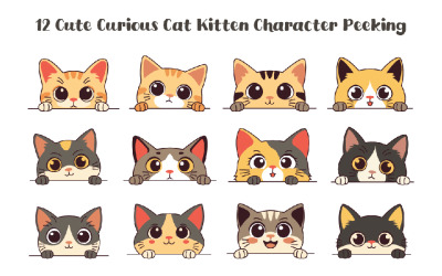 12 Cute Curious Cat Kitten Peeking