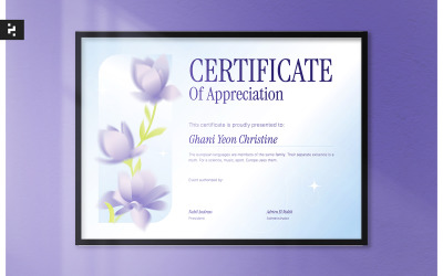 Purple Floral Certificate