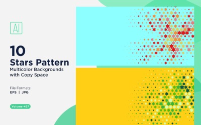 色彩斑斓的星星图案背景 457