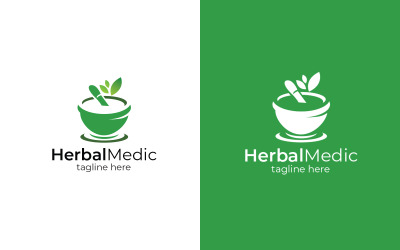 Herbal Medic logotyp design vektor mall