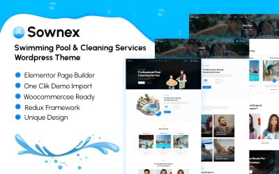 Sownex – тема WordPress для басейну та служби прибирання