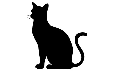cat silhouette  vector art illustration