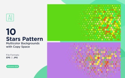 Фон с узором из разноцветных звезд 629
