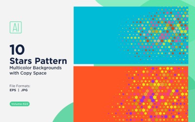 Fundo de Padrão de Estrelas Coloridas 622