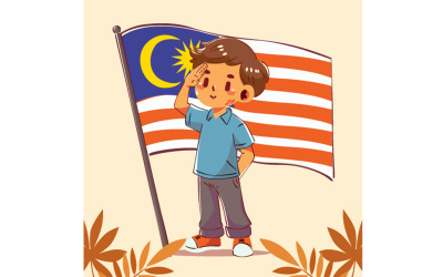 Illustration av Malaysias nationaldag