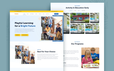 Kit d&amp;#39;interface utilisateur pour la page de destination du site Web de l&amp;#39;école