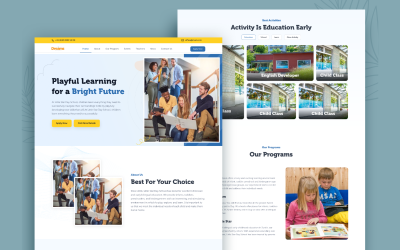Landingspagina-UI-kit voor schoolwebsite