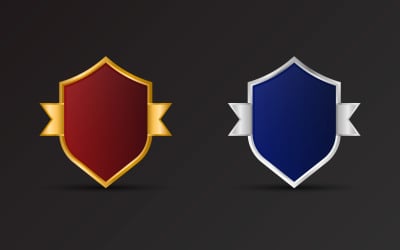 Luxurious golden and silver shield design for business promotion