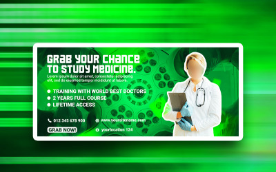 Medicinsk studie Sociala medier medicinsk PSD designmall