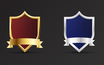 Simple sheriff badge vector with golden and silver colors