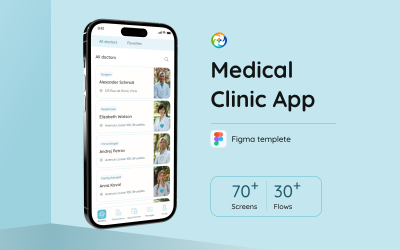 Application Med.Care Center — Modèle d&amp;#39;interface utilisateur d&amp;#39;application mobile pour clinique médicale