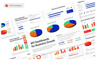 KPI irányítópult PowerPoint prezentációs sablon