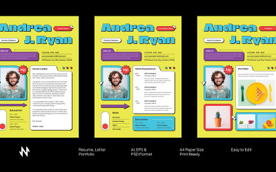 Creative Brutalism CV Resume Pack
