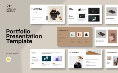 Diseño de plantilla de presentación de Google Slide de portafolio