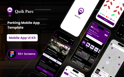 Quik Parc - Modello Figma per app mobile per il parcheggio