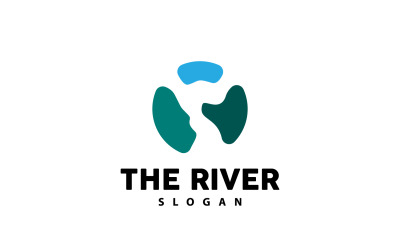 Diseño de logotipo de río River Creek Nature V20