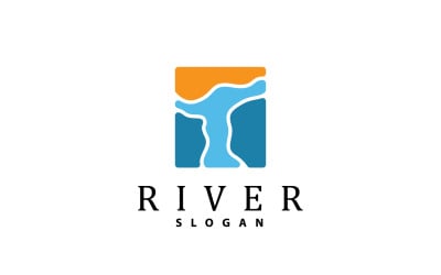 Fluss Logo Design Fluss Bach Natur V23