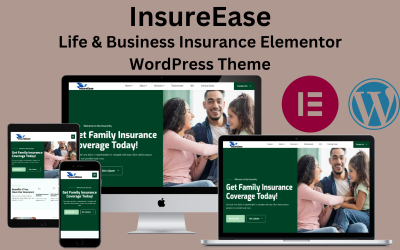 InsureEase - Tema WordPress Elementor de Seguro de Vida e Empresarial