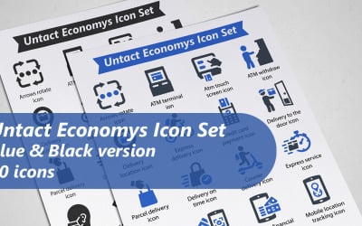 Untact Economy-pictogramsetsjabloon