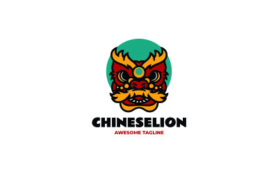 Chinese Lion Dance Mascot Cartoon Logo