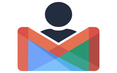 En vektor Gmail-ikon, silhuetter konstlinje