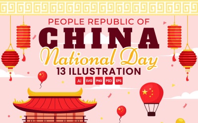 13 People&#039;s Republic of China Illustration