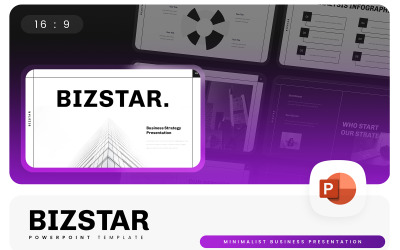 Bizstar – Minimalistische PowerPoint-Vorlage für Unternehmen