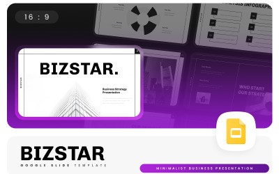 Bizstar – Modelo de Google Slides minimalista para negócios