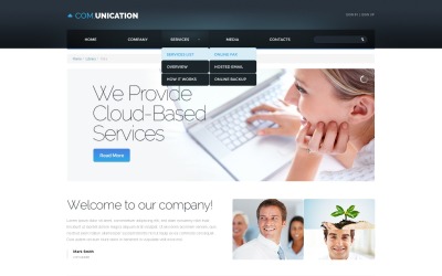 Responsieve websitesjabloon voor communicatie