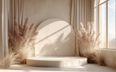 Träpodium för produktpresentation Boho Style 90