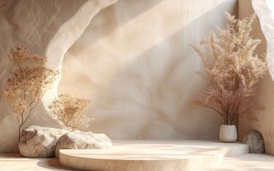 Träpodium för produktpresentation Boho Style 91