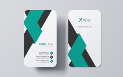 Creative professional corporate vartical business card design template