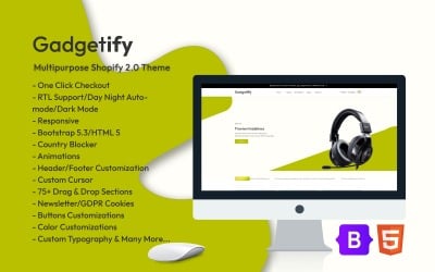 Gadgetify - 电子产品和小工具电子商务 Shopify 2.0 主题