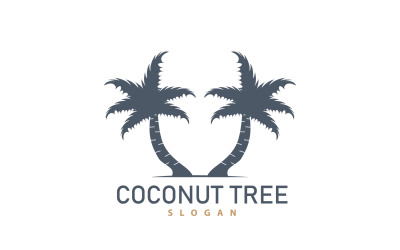 Logotipo da árvore de coco Palmeira Planta V14