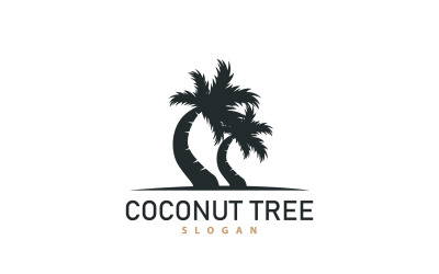 Logotipo da árvore de coco Palmeira Planta V8