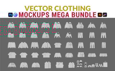 Mega pakiet makiet ubrań wektorowych