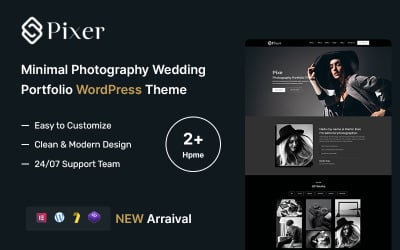 Pixer – Tema WordPress per portfolio di matrimoni con fotografia minimalista