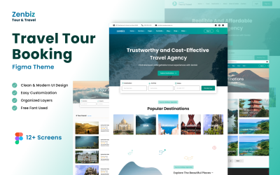 Zenbiz - Ontwerp UI Figma-sjabloon voor reisboeking