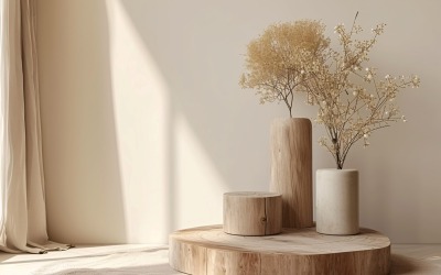 Träpodium för produktpresentation Boho Style 253