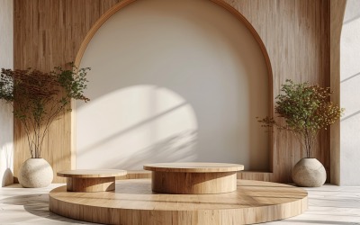 Träpodium för produktpresentation Boho Style 258